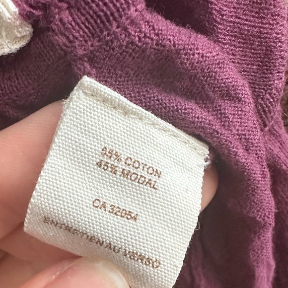 Free People short sleeve cardigan wrap tie sweater (plum purple) (size medium) - Picture 6 of 7